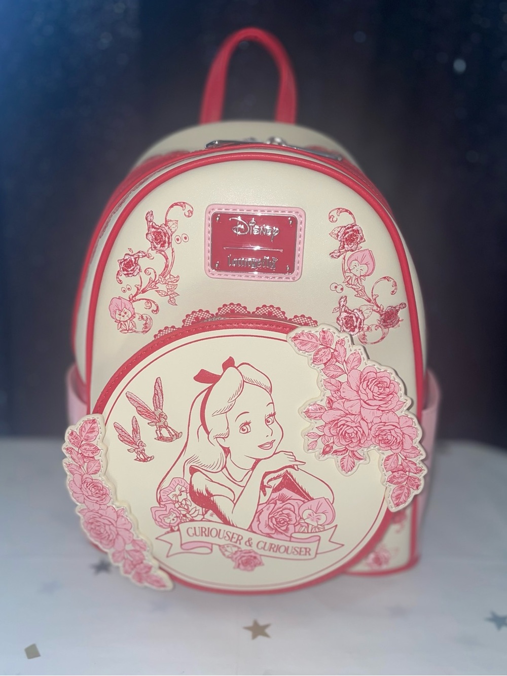 Loungefly Disney Alice in Wonderland Tonal Alice Floral Mini Backpack